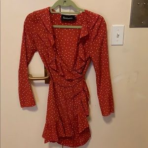 Réalisation Par the Alexandra Red Star Wrap Dress